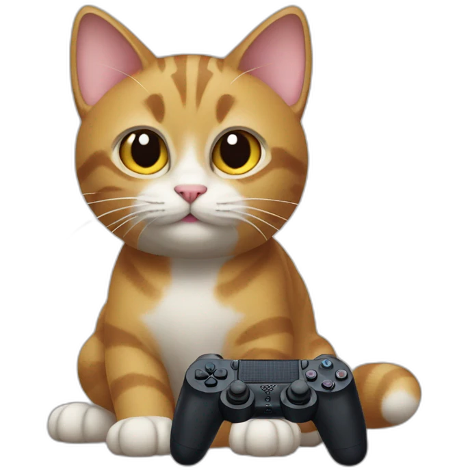 A cat is playing PlayStation emoji