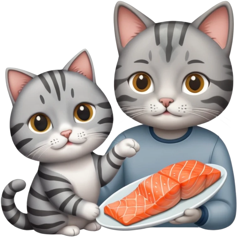 Sharing food with cat emoji