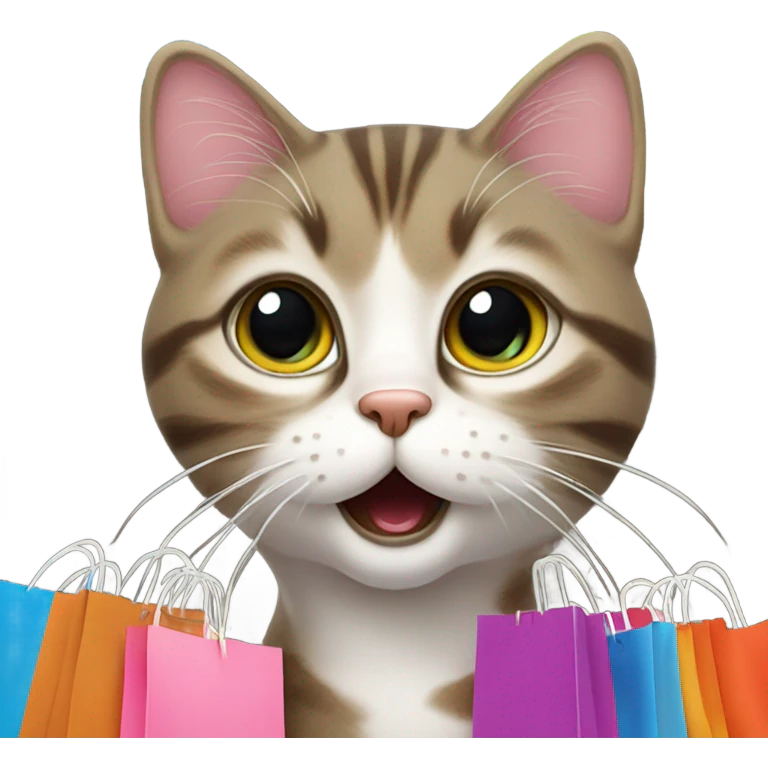 cat meowing whilst going shopping  emoji