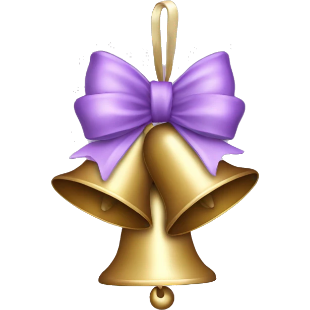 Christmas bells with lilac bow emoji