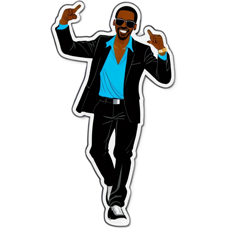 Black man partying  emoji