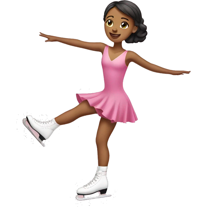 Ice skater wearing pink dress  emoji