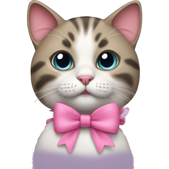cat wearing a pink bow  emoji