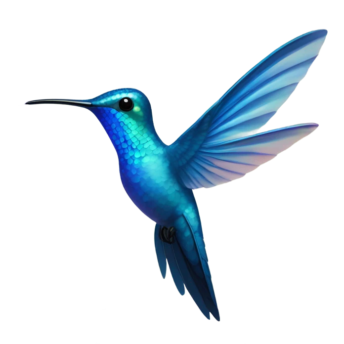Hummingbird blue emoji