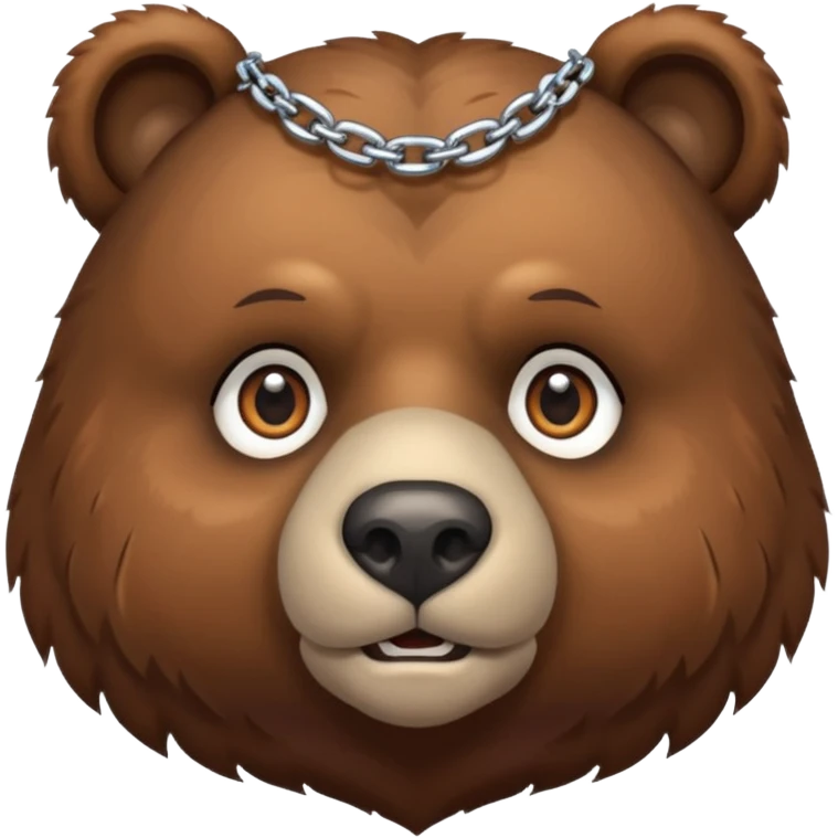 Сделай лицо медведя с цепью на шее emoji