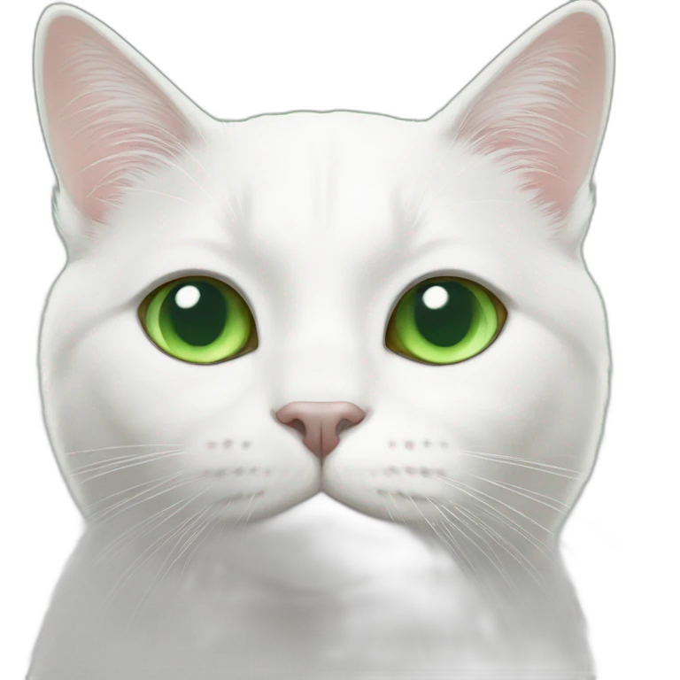 white cat with green eyes emoji