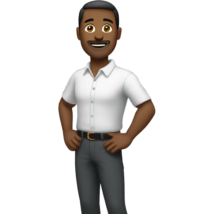 Man with arm extended at a 45 degree angle in front of him. Also make the man white emoji