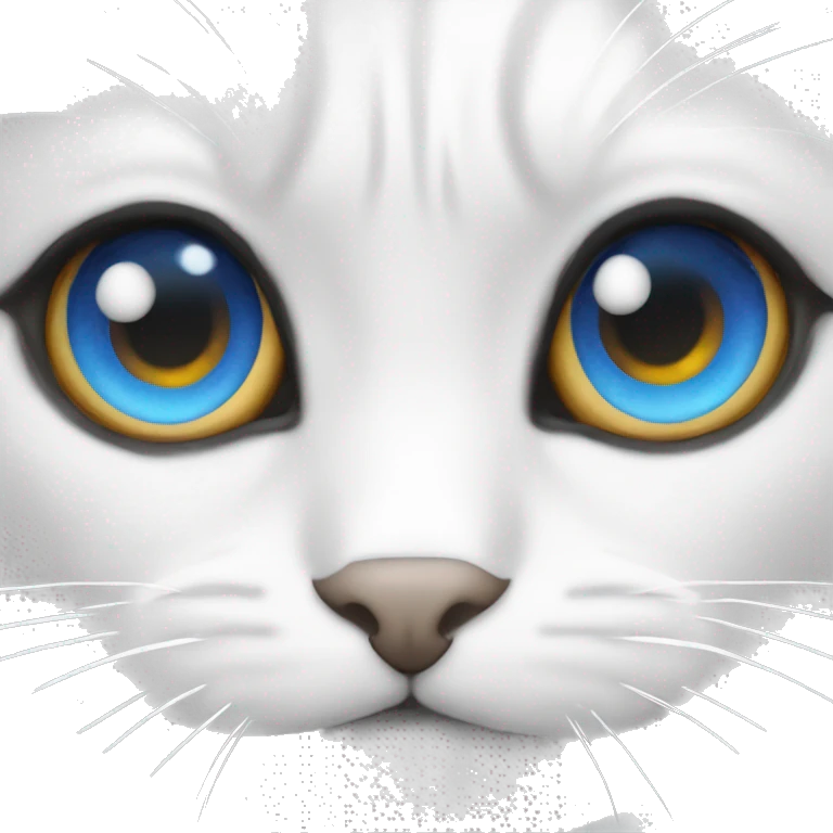 Chat blanc aux yeux bleus emoji