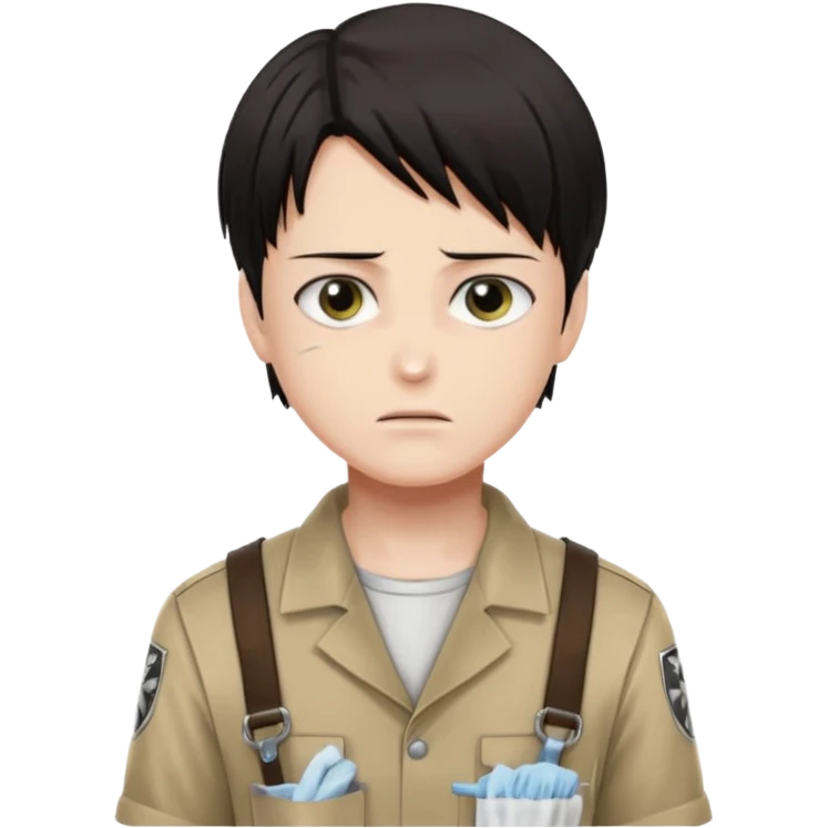 Levi ackerman from attack on titan with his cleaning outfit on emoji