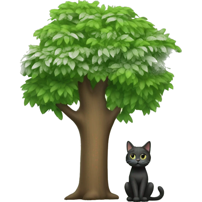 cat with tree emoji