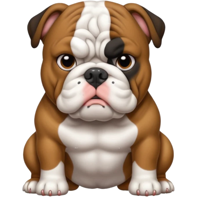 bulldog ingles atigrado cafe oscuro casi negro con blanco emoji