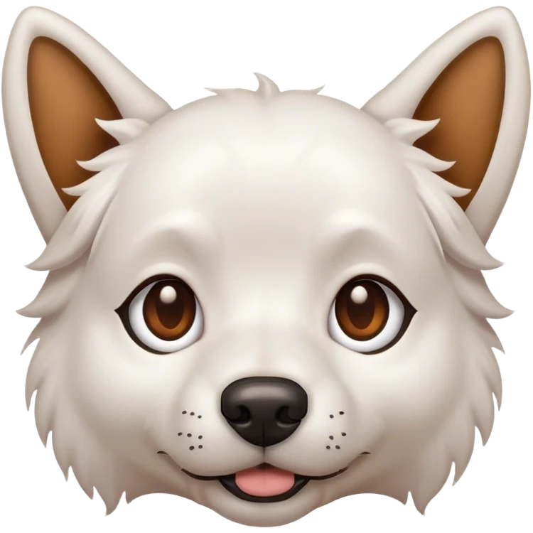 White dog with brown on eyes and ears  emoji