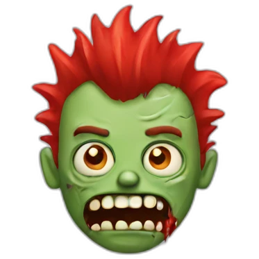 zombie guy with red mohawk face emoji