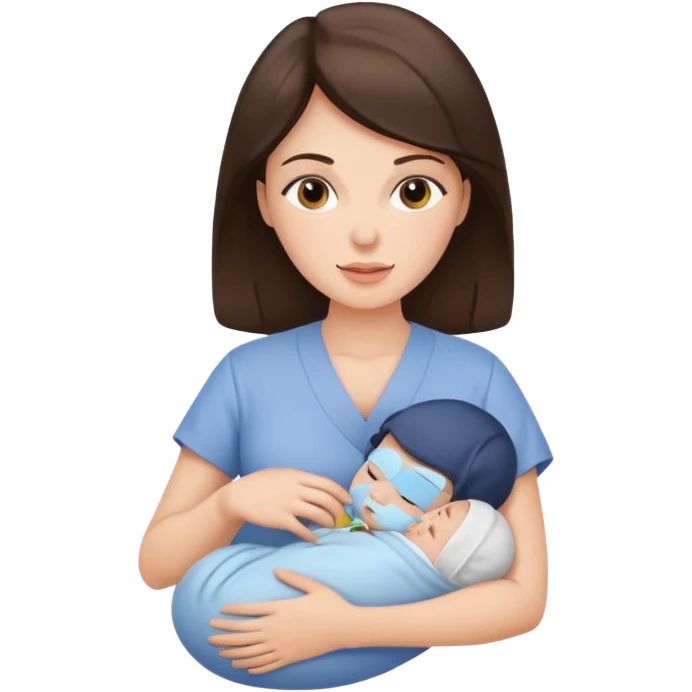 Beautiful brunette nursing baby boy emoji