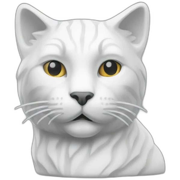 Carrara marble cat statue emoji