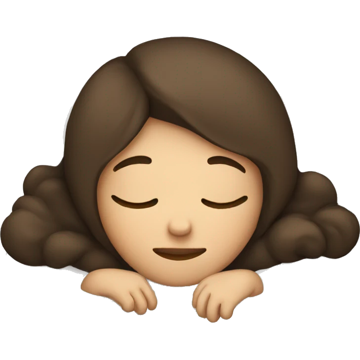Brunette girl sleeping emoji