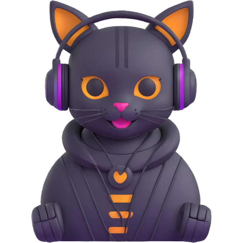 smiling cybercat wearing headphones emoji