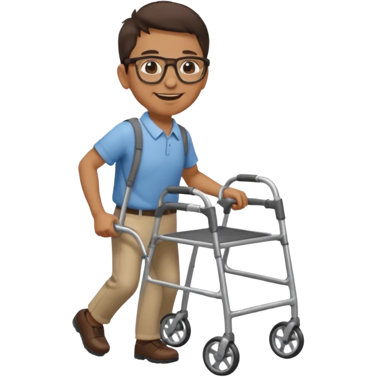 walking with walker on one arm emoji