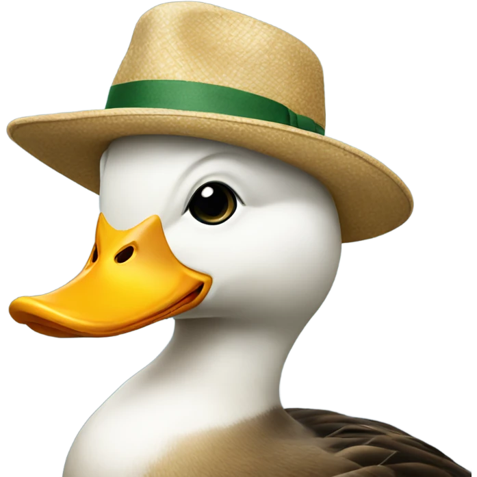 Duck wearing a hat emoji
