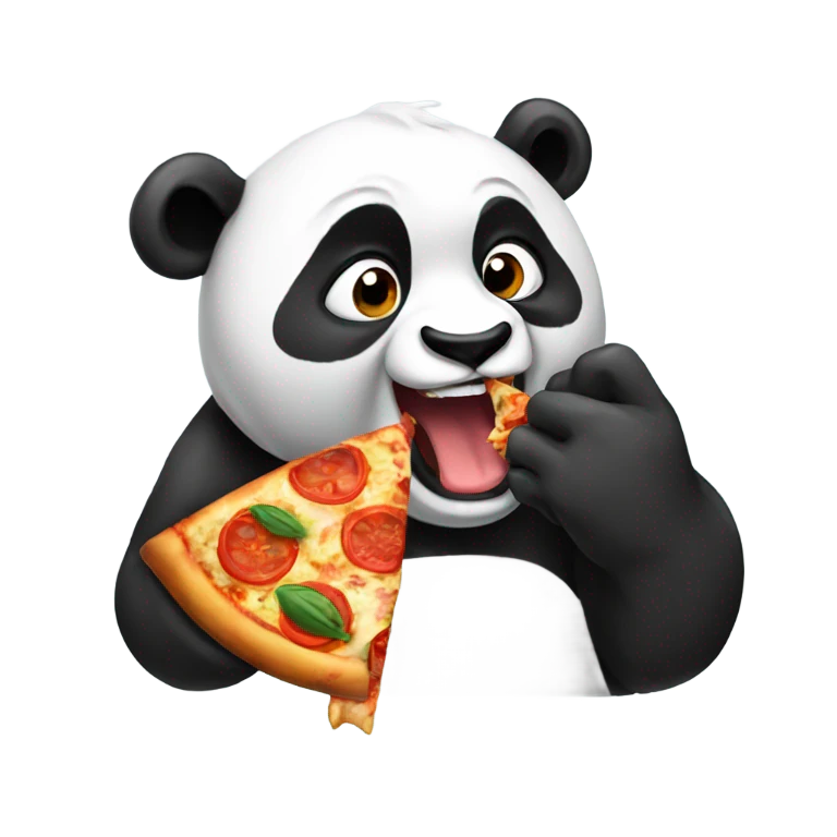 panda eating pizza emoji