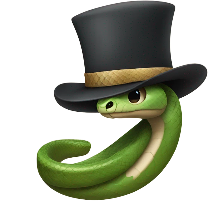 Snake using a hat emoji