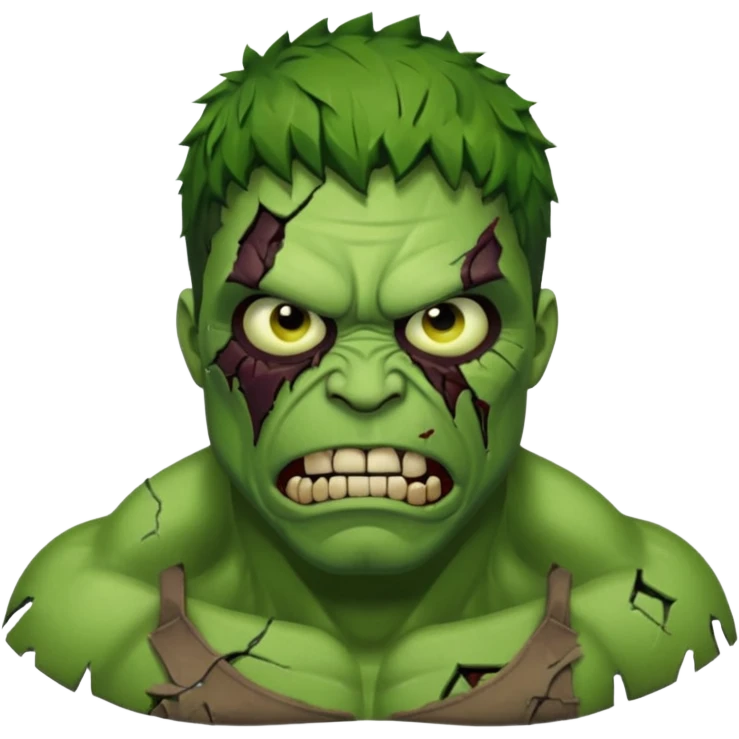 Zombie Hulk with glass face  emoji