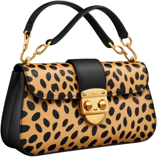 cheetah printed dior baguette bag  emoji