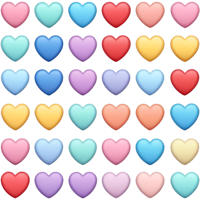 pastel colored heart emojis emoji