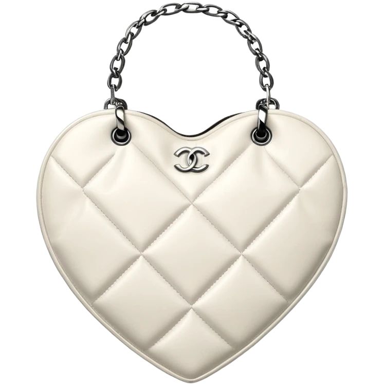 chanel white heart shape bag emoji