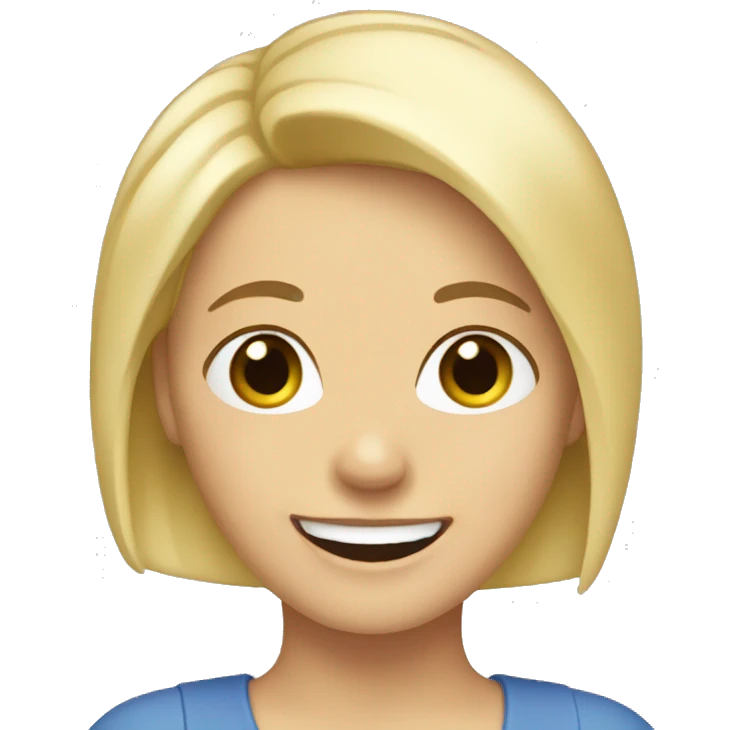 short blonde haired woman smiling and waving emoji