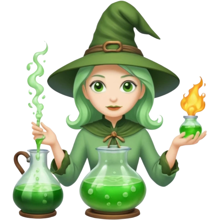 green witch cooking potion emoji