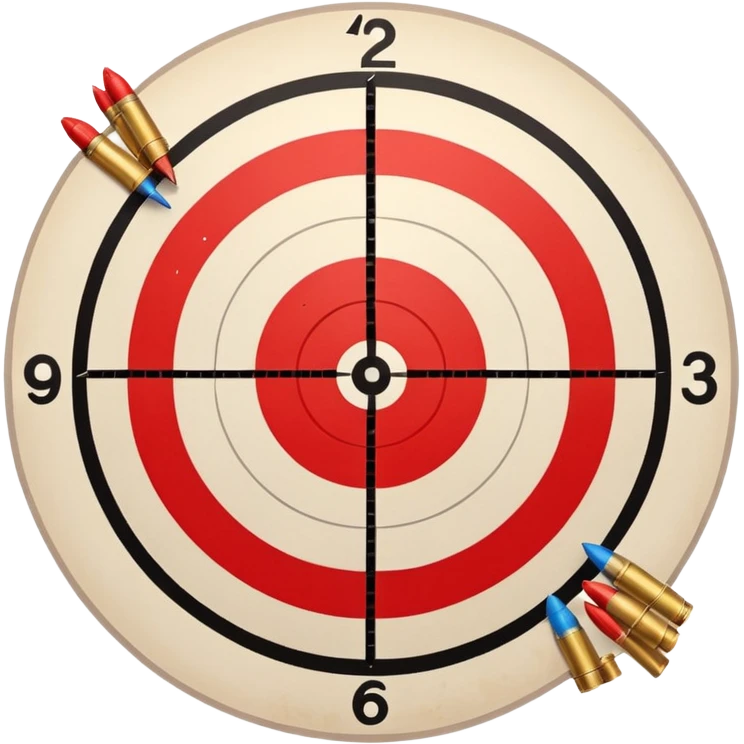 Paper target with bullet holes clustered in the center in the bullseye 🎯  emoji
