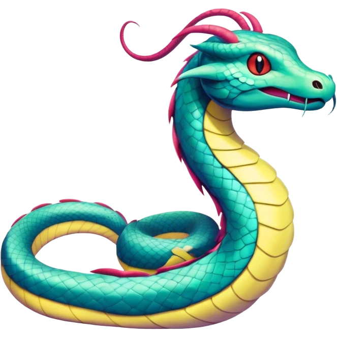 Colorful Seviper-Dragonair-hybrid, full body, emoji