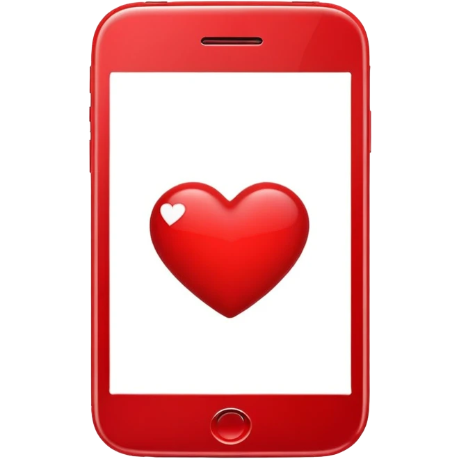 smartphone with a big heart emoji