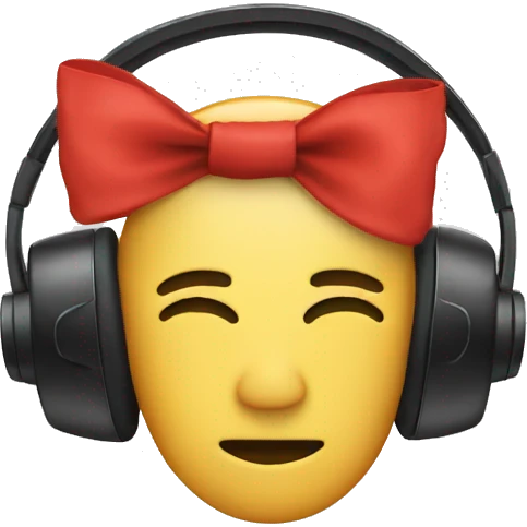 Head phones with a bow on them  emoji
