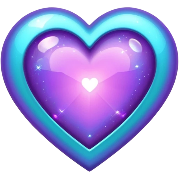 glitter purple and cian heart emoji