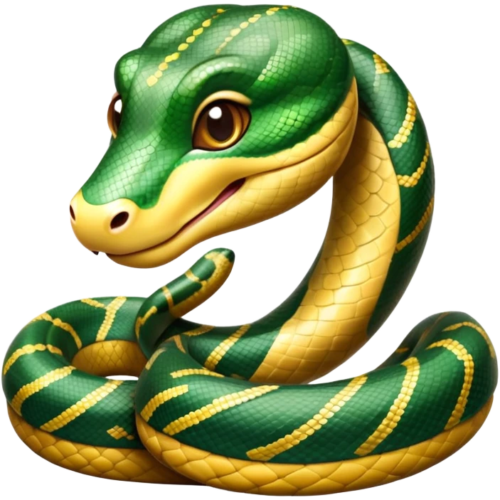 cinematic-cute-anaconda-portrait-emoji,-head-tilted-playfully-and-inquisitively,-with-a-sleek,-shimmering-body-adorned-with-detailed-scale-sriped patterns-and-round,-sparkling-eyes-full-of-wonder,-simplified-yet-irresistibly-adorable-features emoji