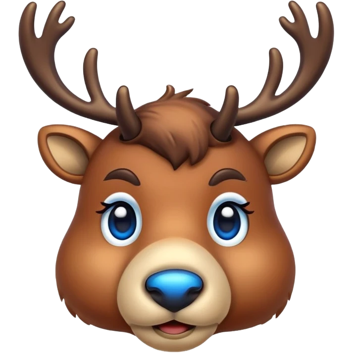 Glowing Blue nosed reindeer emoji