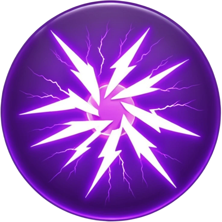 Combination of red blue lightening creating purple lightening in circle shape emoji