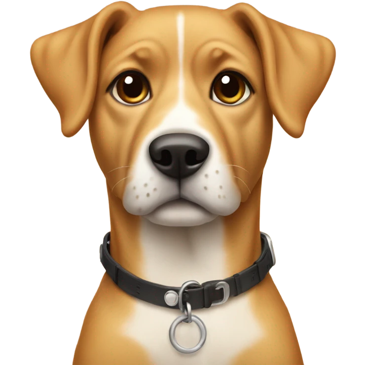 realistic dog with collar with more tan emoji