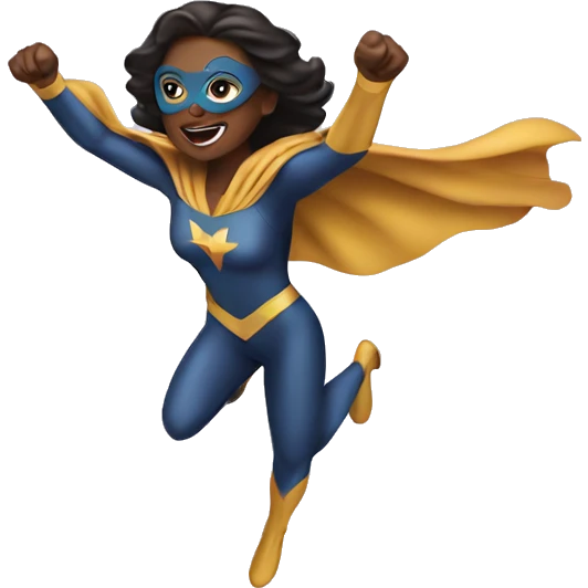 Female superhero flying emoji