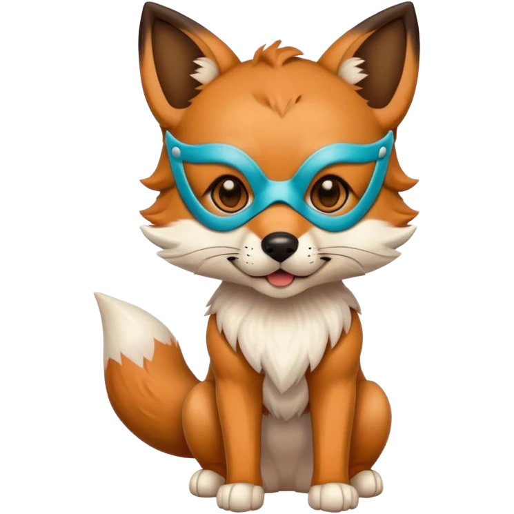 puppy fox in mask full body emoji