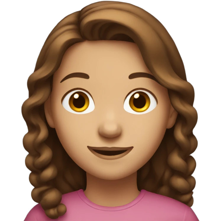 smiling girl with brown hair emoji