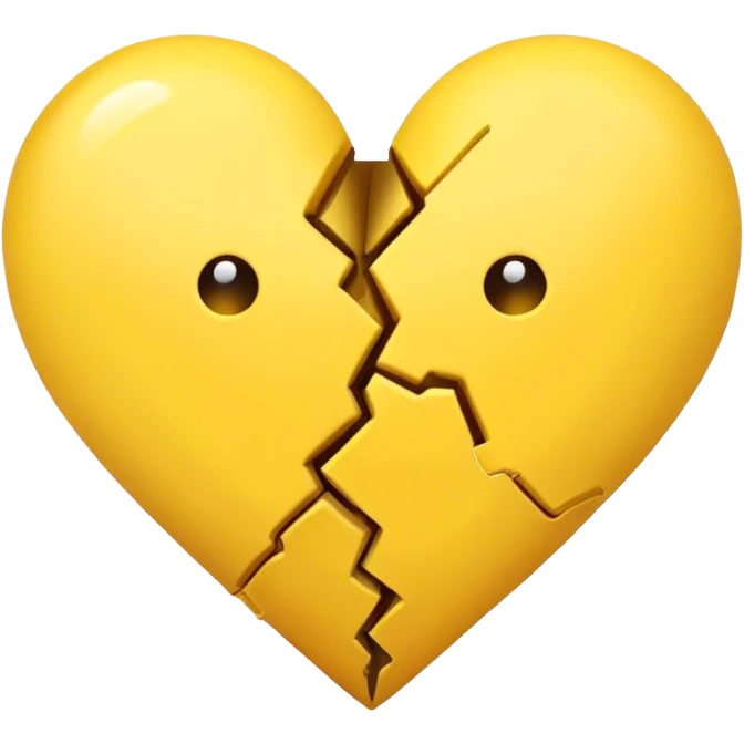 Simple yellow broken heart  emoji
