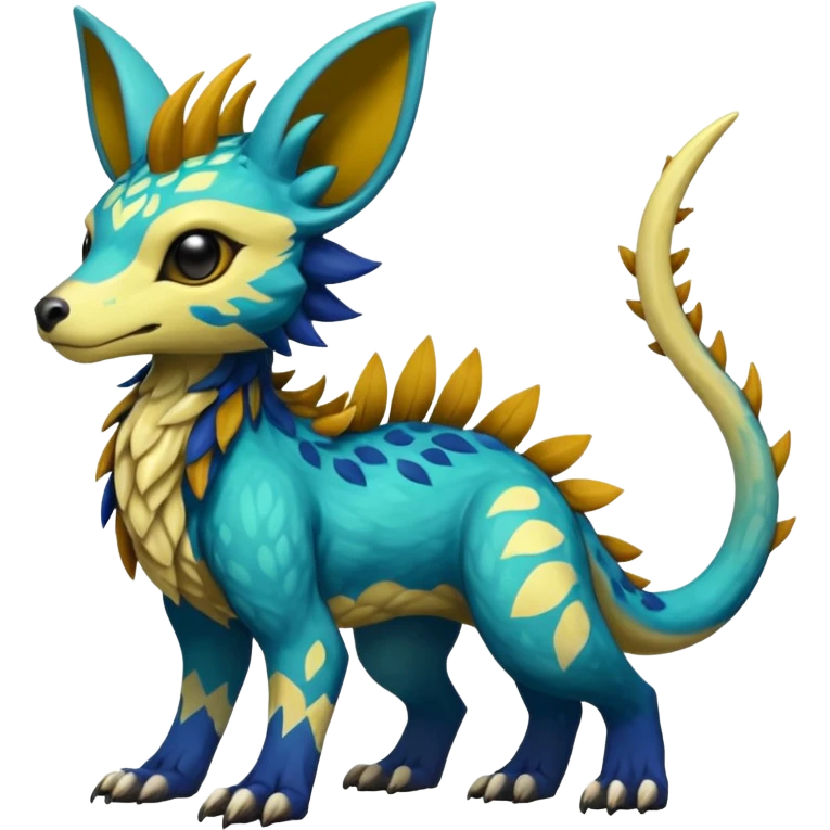 Rare realistic exotic cute epic pretty beautiful handsome gorgeous aesthetic colorful vibrant Vernid-Protogen-Primagen-Wickerbeast-species-Fakemon-creature by LiLaiRa, random markings, tufted ears, full body emoji