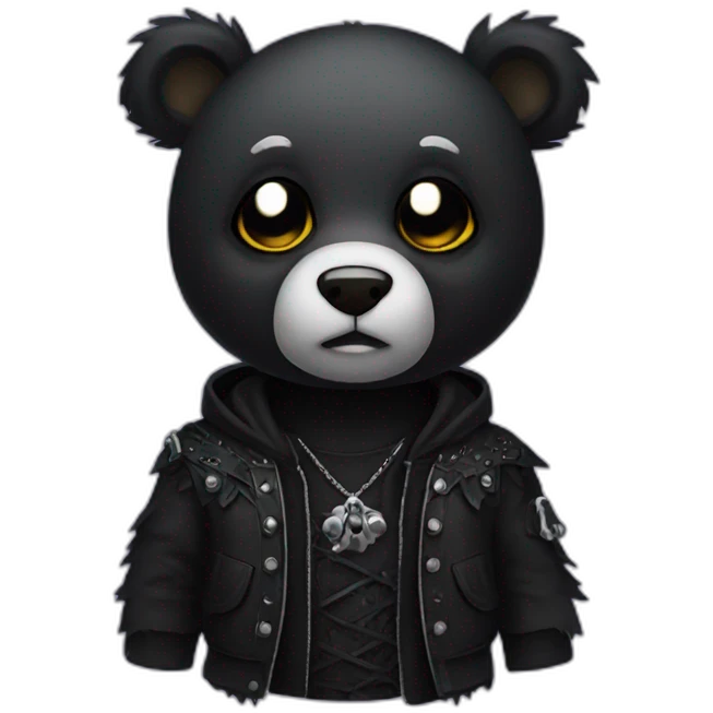 goth bear emoji