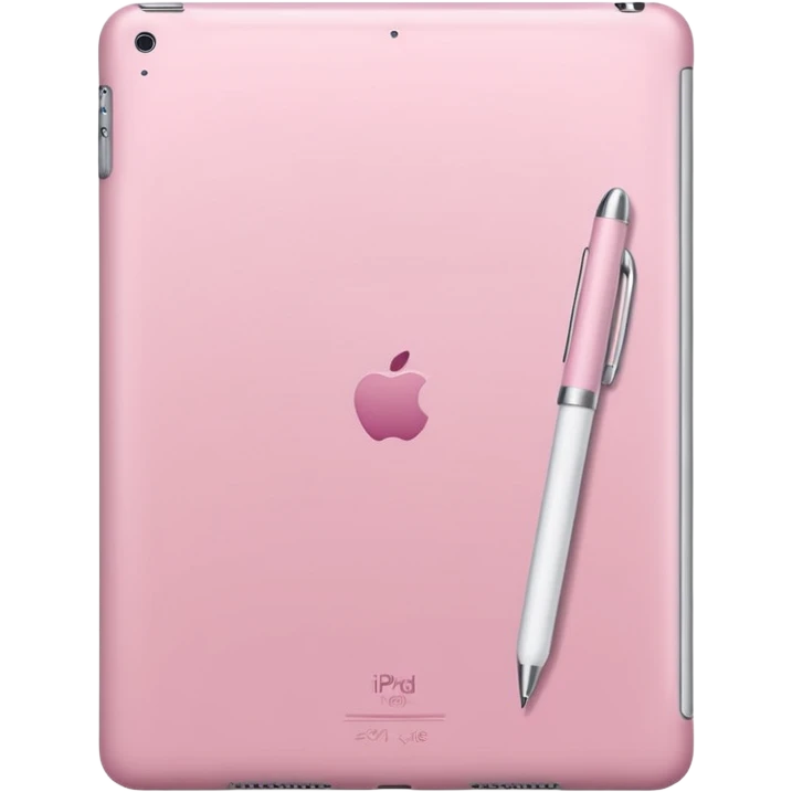 soft pink ipad with white pen emoji