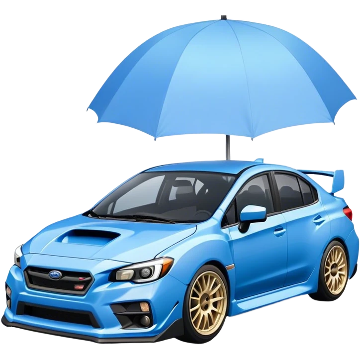 baby blue subaru impreza wrx sti with white rims emoji