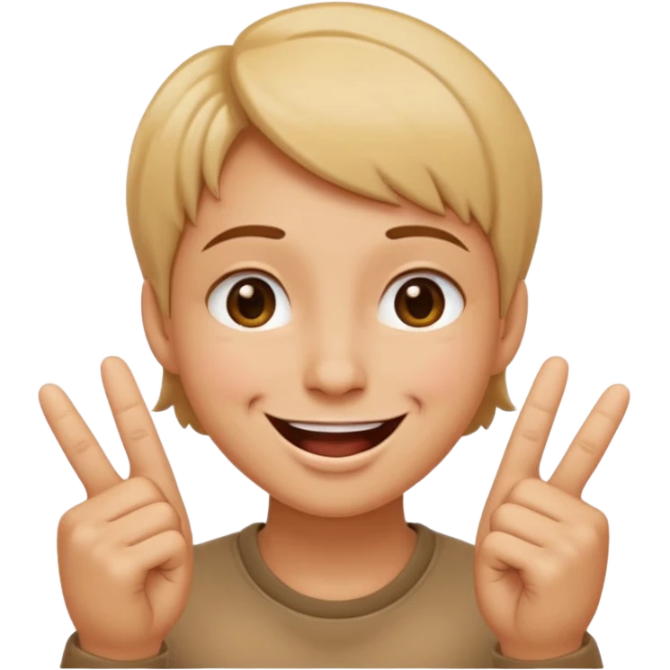 smiling face, mouth closed, both index fingers touching cheeks, no tongue, cheerful pose emoji