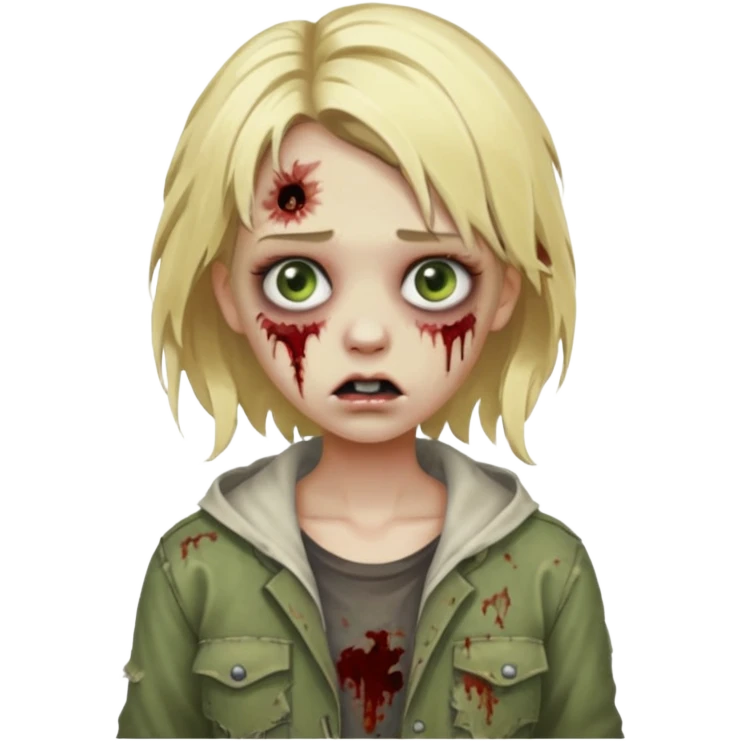 Girl zombie with blonde hair emoji